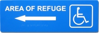 Refuge Arrow Sign Left Blue